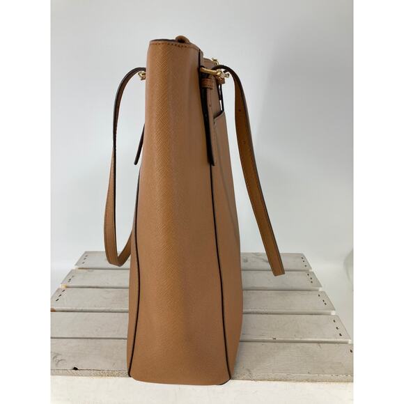 MICHAEL KORS, LARGE BROWN SAFFIANO LEATHER SHOULDER BAG - Picture 5 of 12